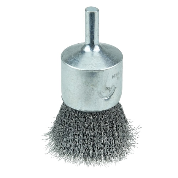 Weiler Wolverine 1" Crimped Wire End Brush, .0104" Steel Fill, 1/4" Stem 36249 - main
